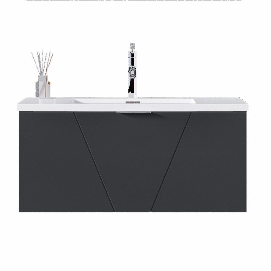 Azzurra Wall Hung Resin Basin Unit