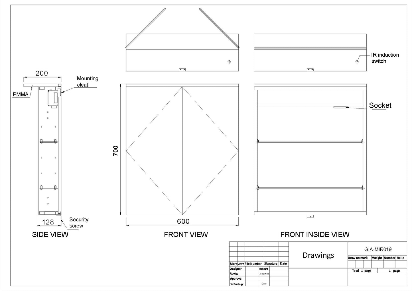 Eclipse Cabinet Mirror
