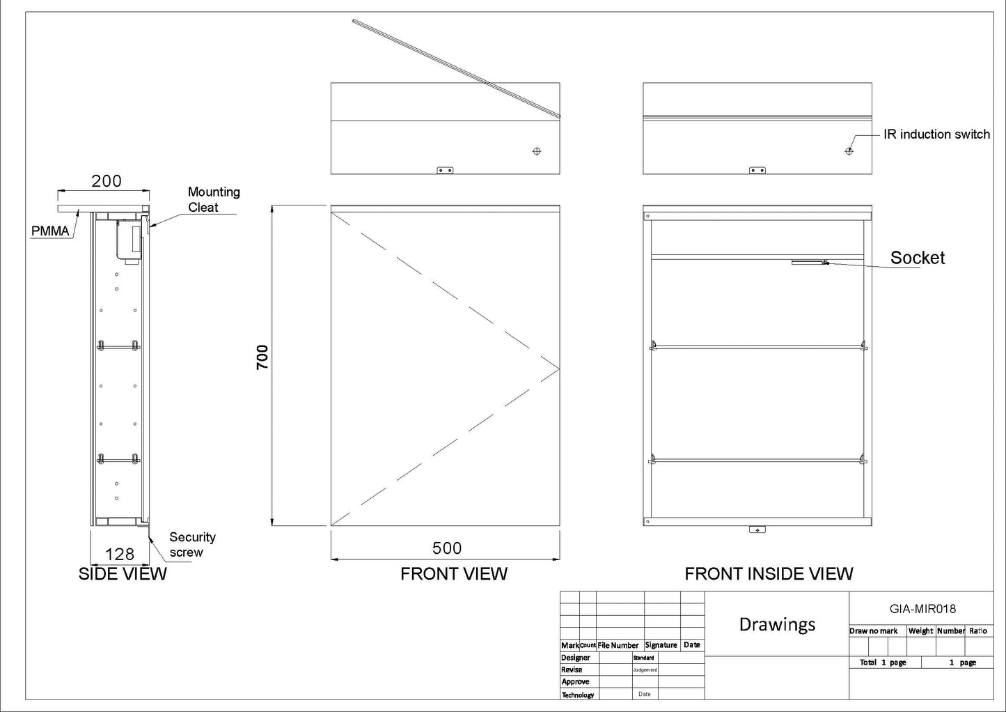 Eclipse Cabinet Mirror