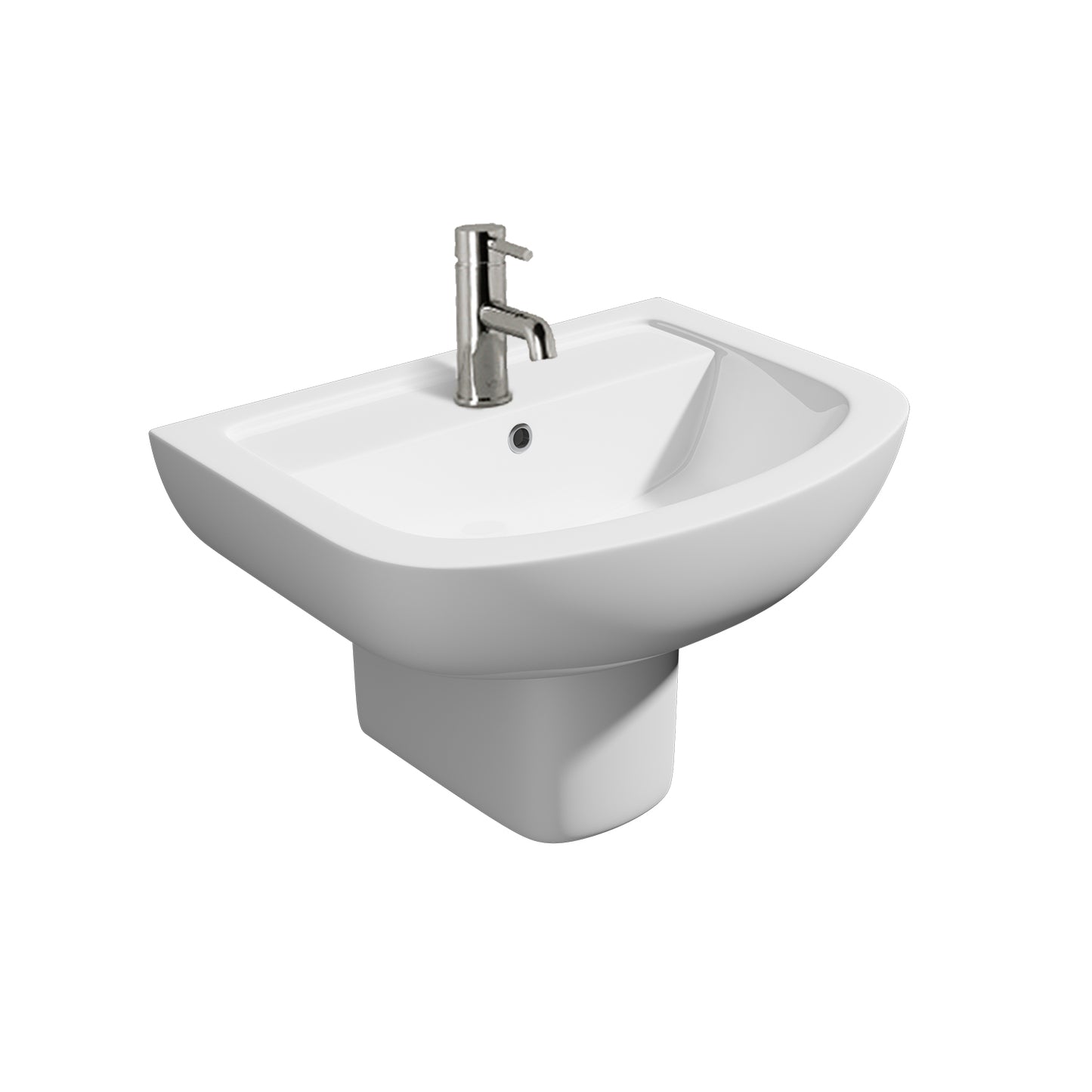 Studio Round basin and Semi Pedestal