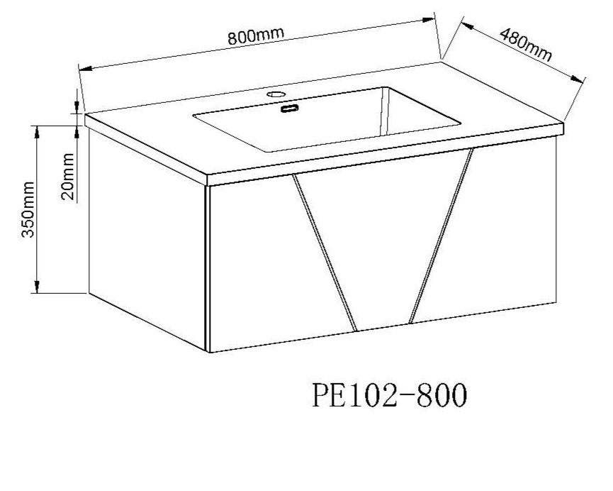 Azzurra Wall Hung Resin Basin Unit