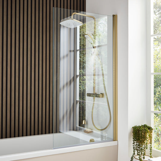 Shower Bath Screen Brass