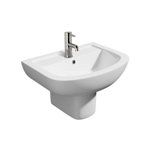 Studio Round basin and Semi Pedestal