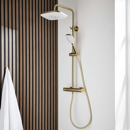 Kolt Shower with Sliding Handset and Drench Head Brass